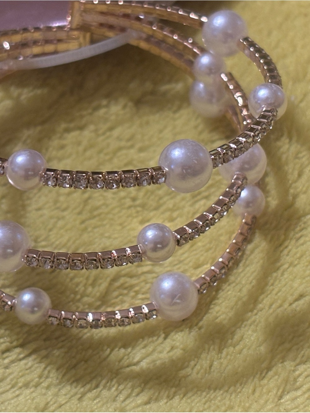 Gold-Tone Pearl & Crystal Multi-Row Bracelet